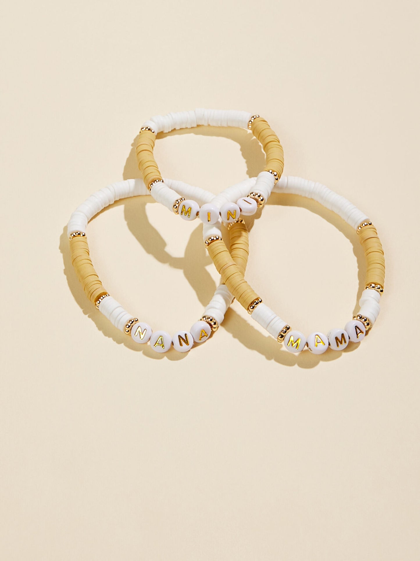 Mama, Mini, & Nana Beaded Bracelet Set