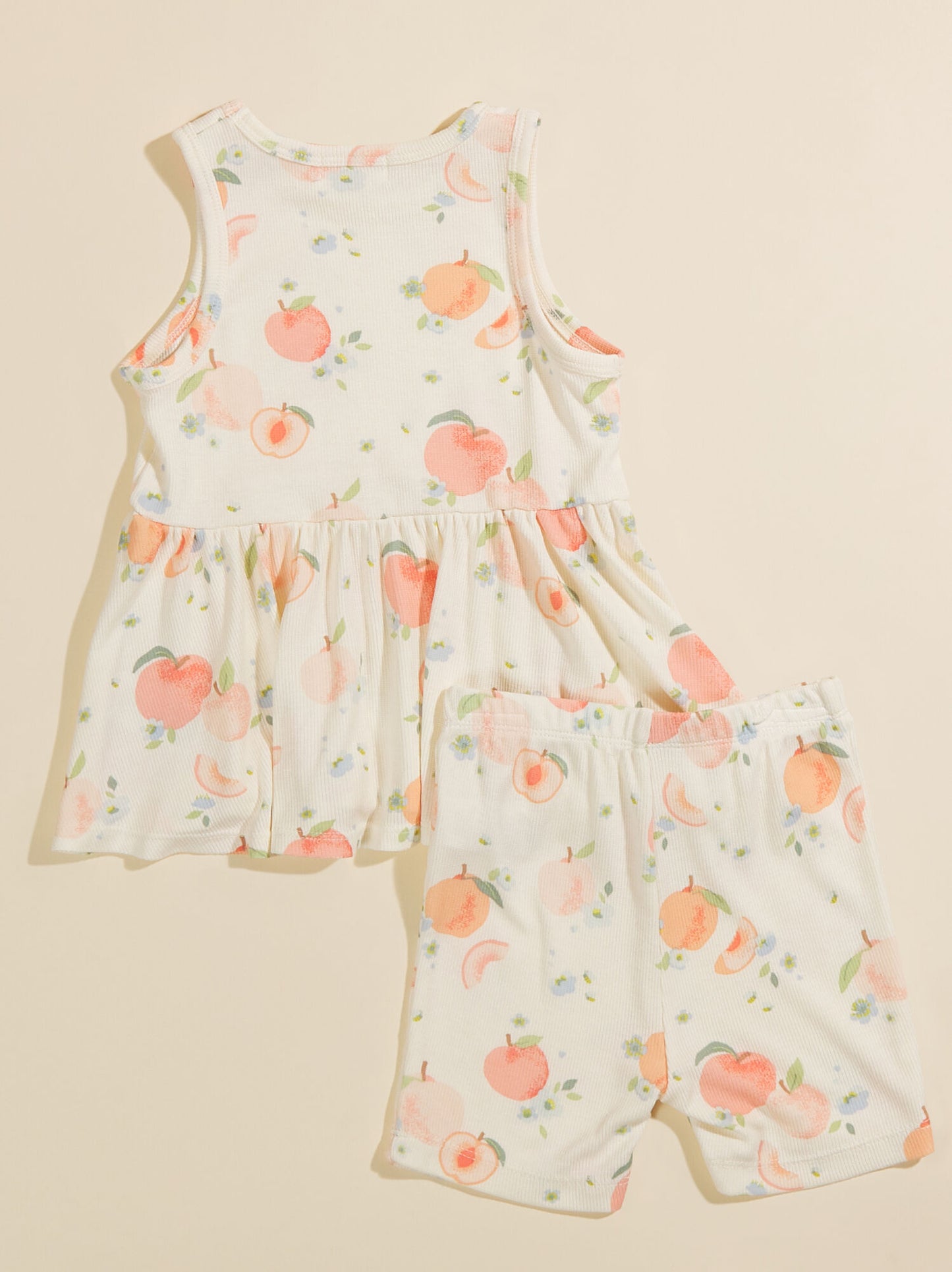 Spring Peach Tank And Shorts Set