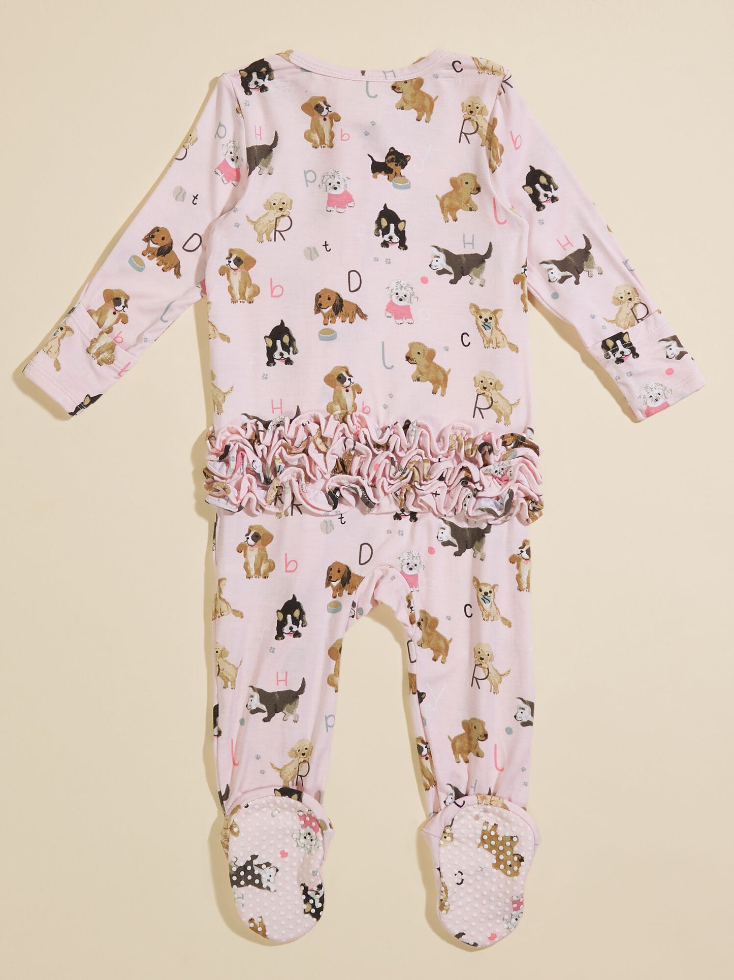 Alphabet Puppy Ruffle Footie