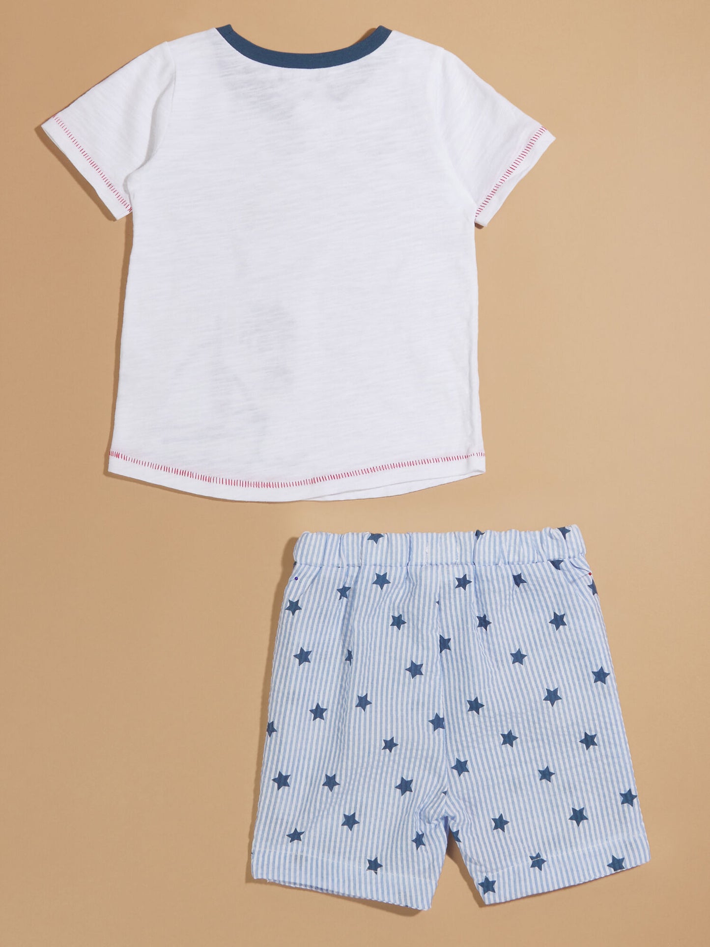 Sailboat Tee And Striped Shorts Set By Mudpie
