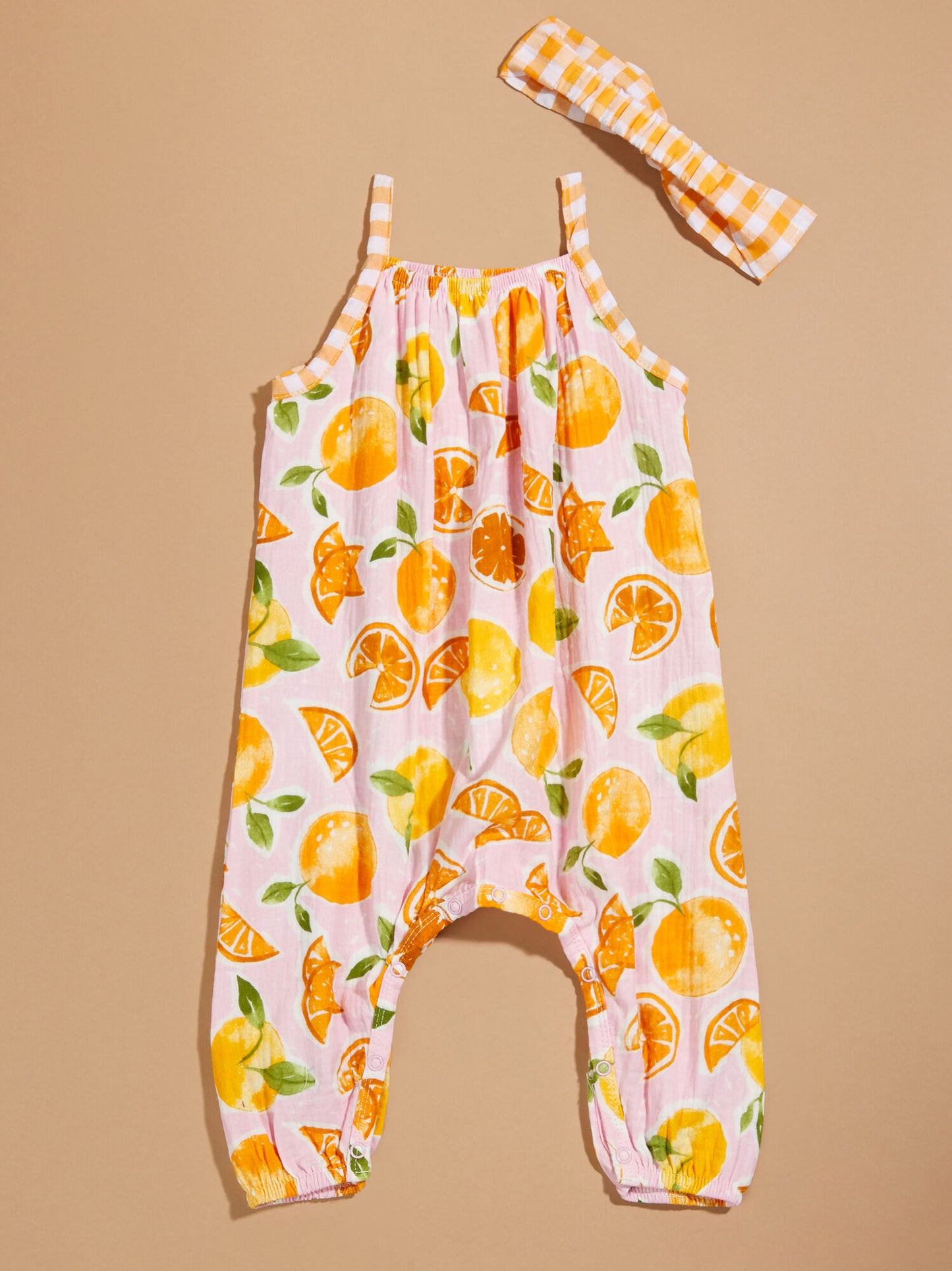 Oakley Oranges Jumpsuit And Headband Set By MudPie
