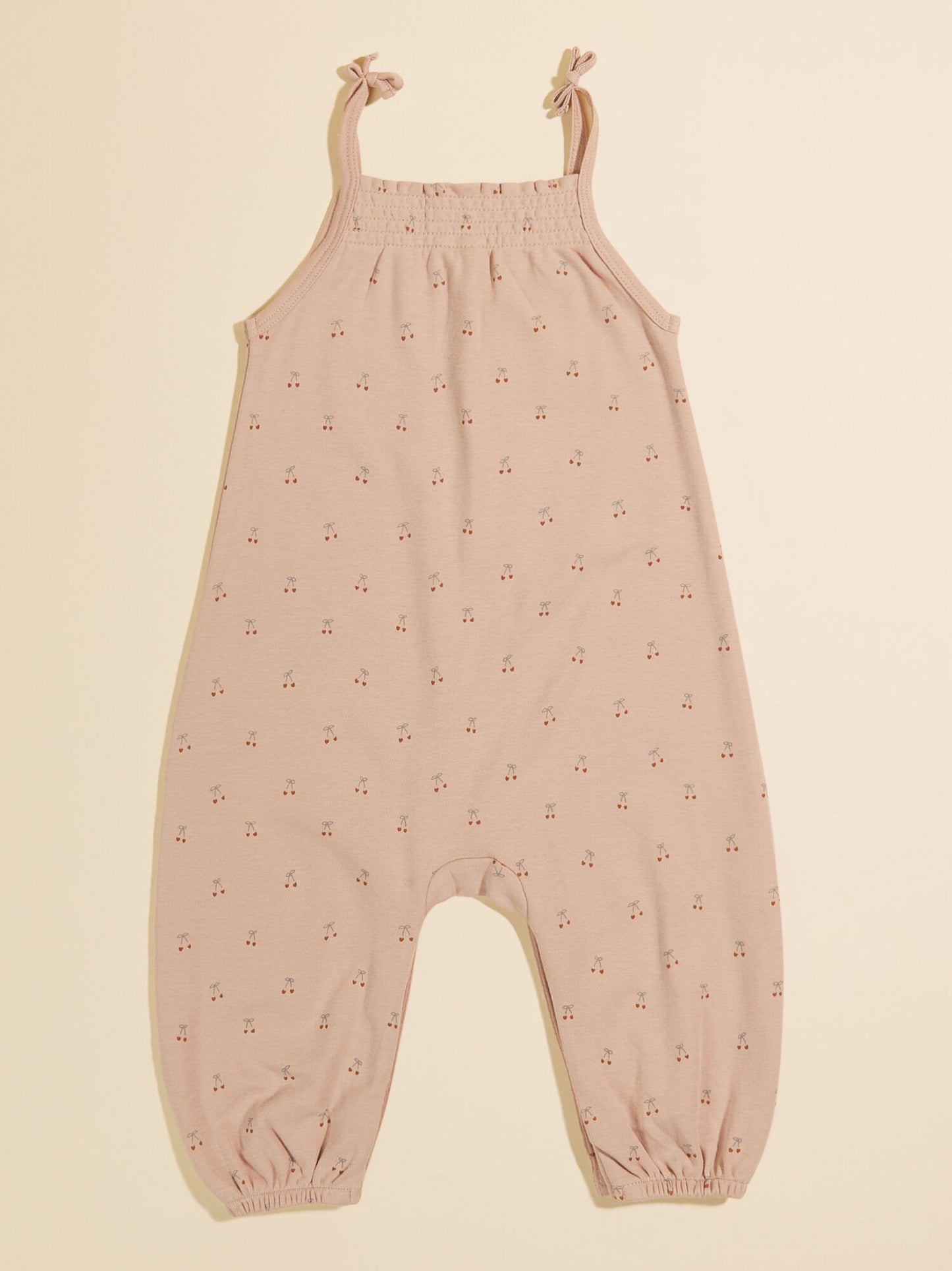 Cherry Smocked Jumpsuit By Quincy Mae