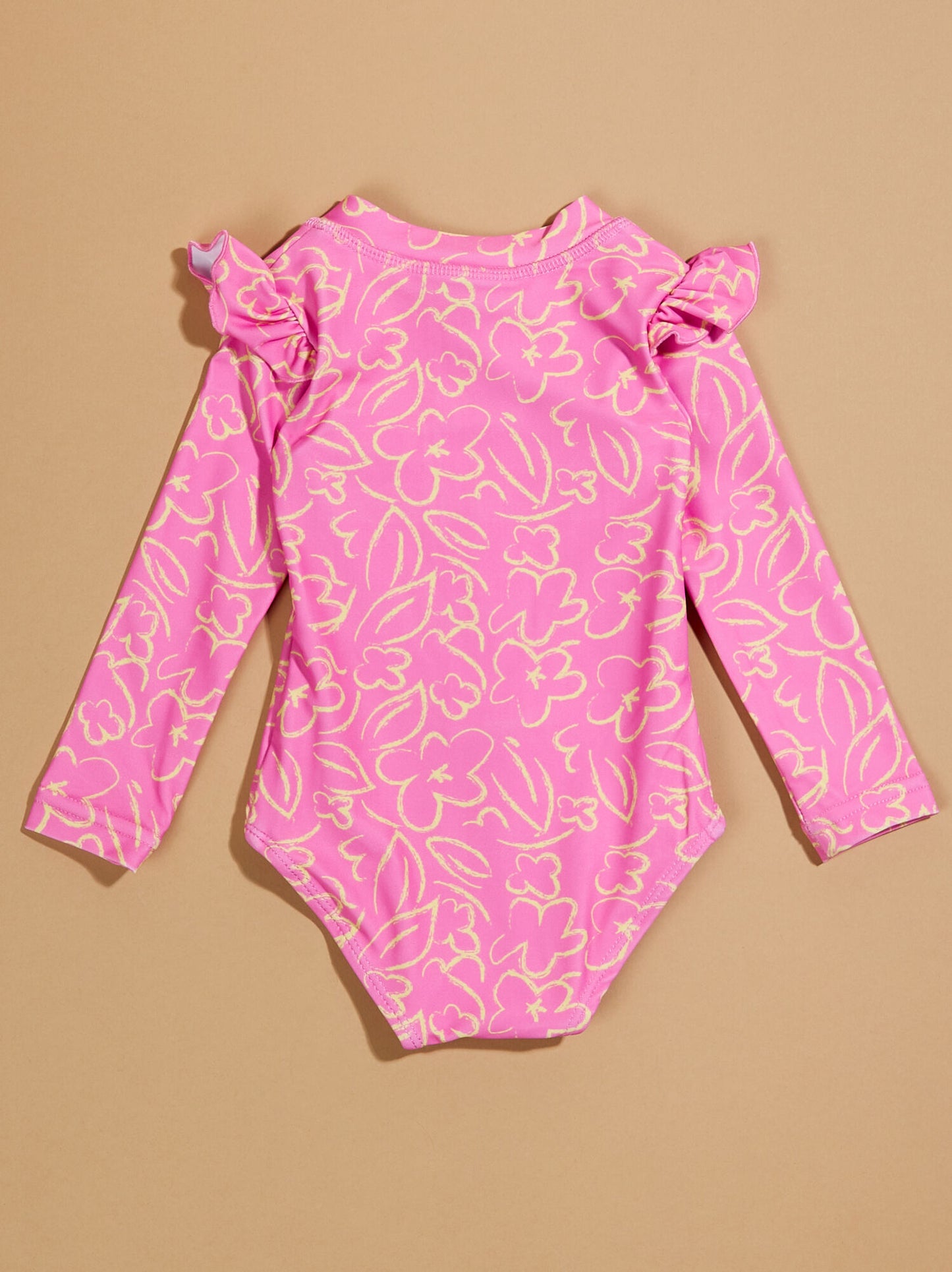 Sunset Surfer Ruffle Rash Guard
