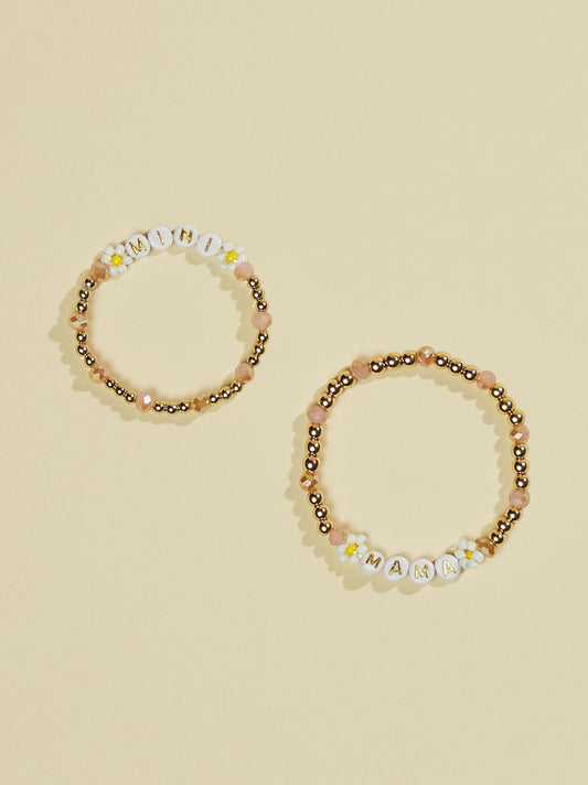  Mama & Mini Flower Bracelet Set