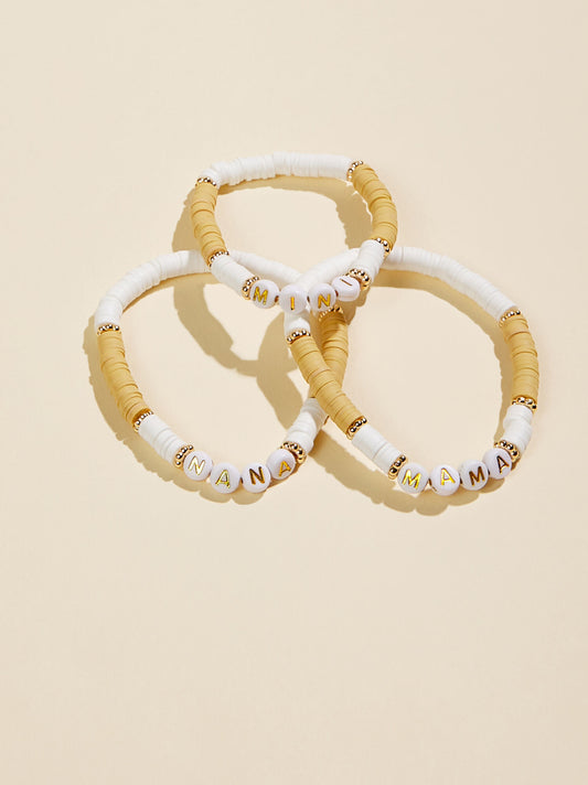  Mama, Mini, & Nana Beaded Bracelet Set