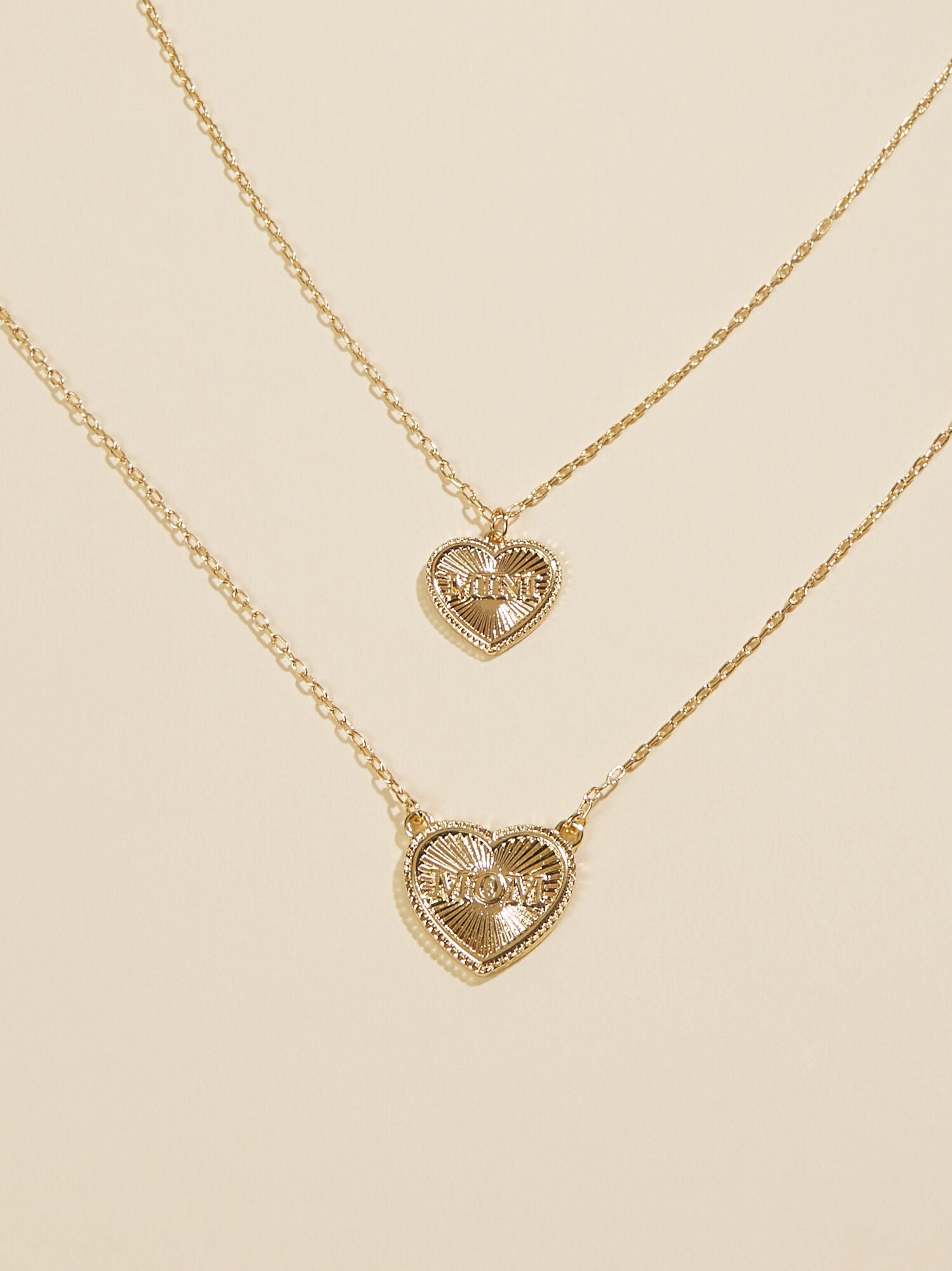 Mom & Mini Heart Necklace Set