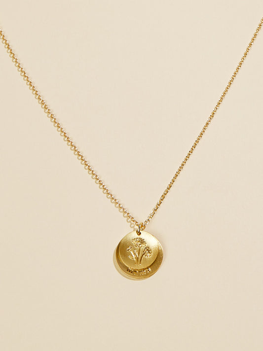  Mama Floral Coin Necklace