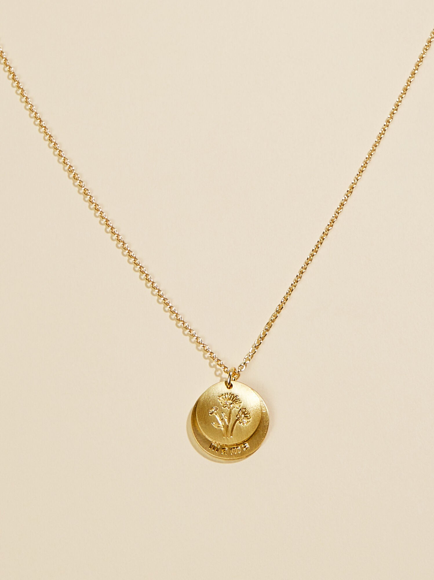  Mama Floral Coin Necklace