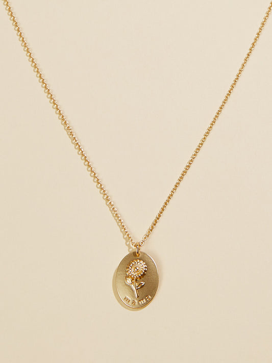  Mama Sunflower Coin Necklace