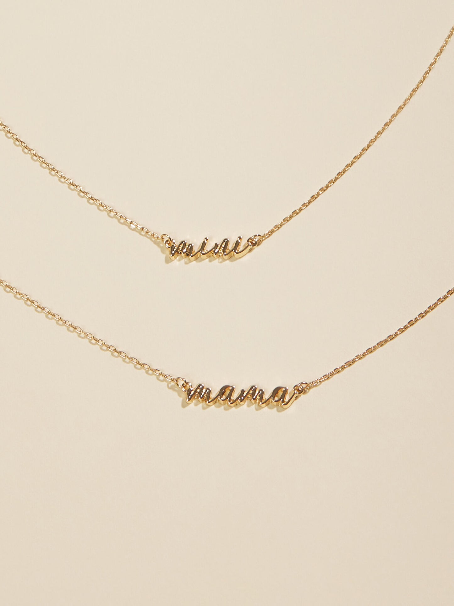  Mama & Mini Cursive Necklace Set