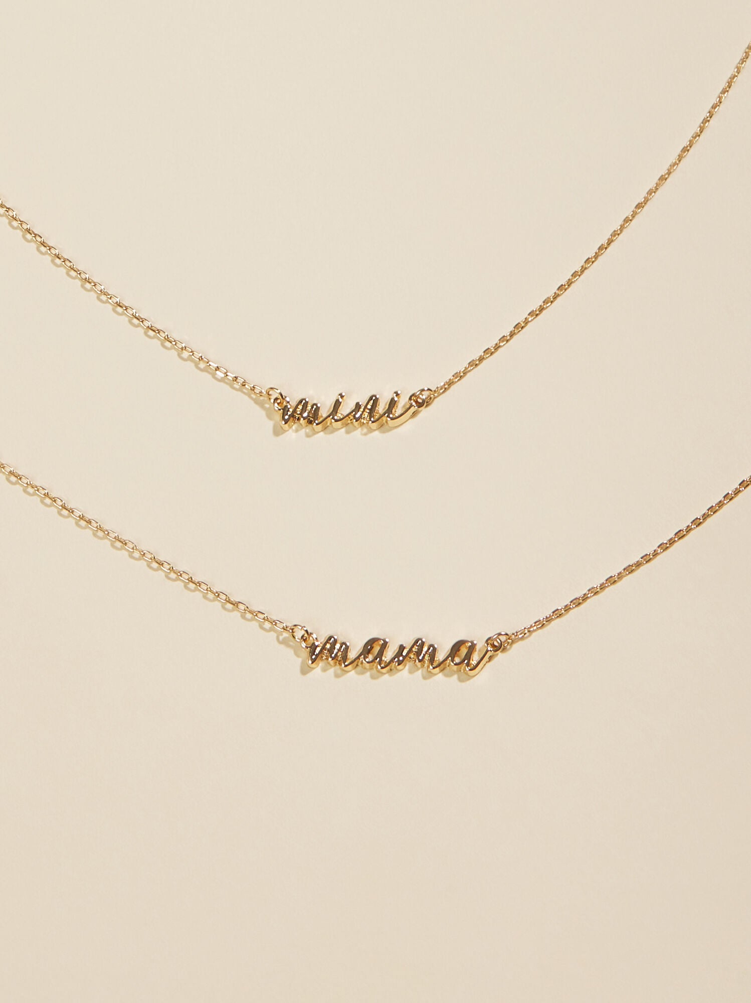  Mama & Mini Cursive Necklace Set