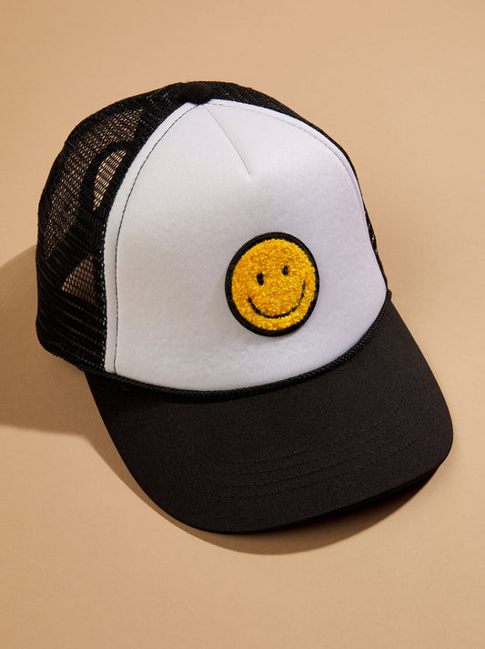  Mini Smiley Patch Trucker Hat