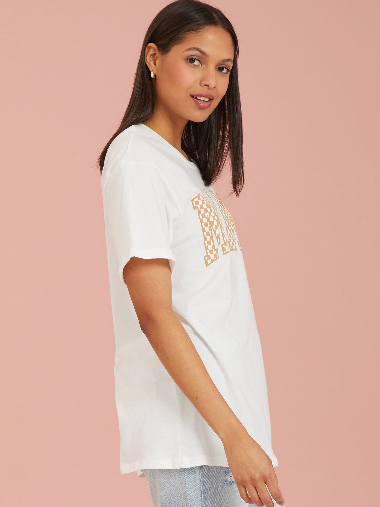  Mama Checkered Graphic Tee
