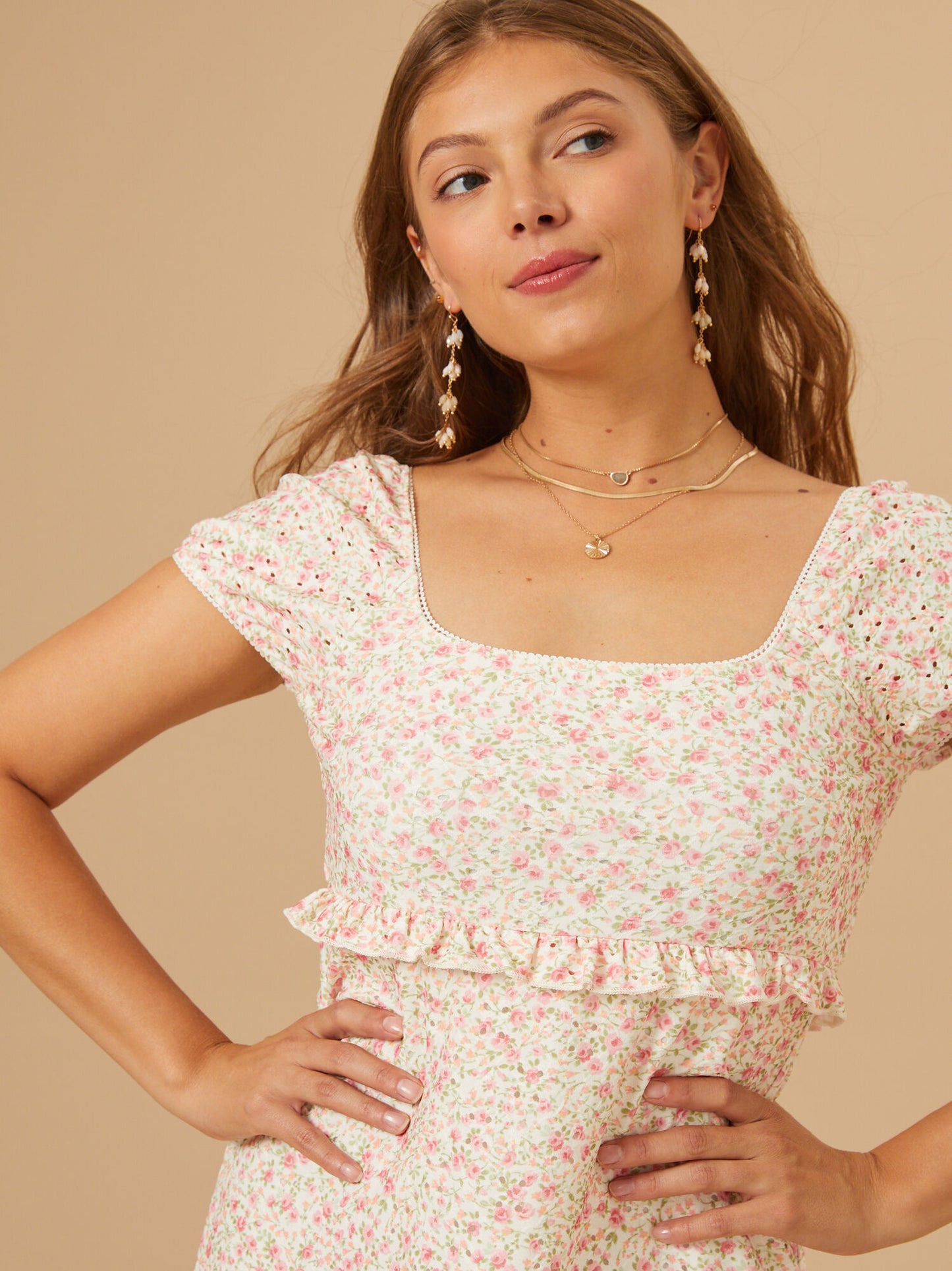  Emery Eyelet Floral Mama Dress