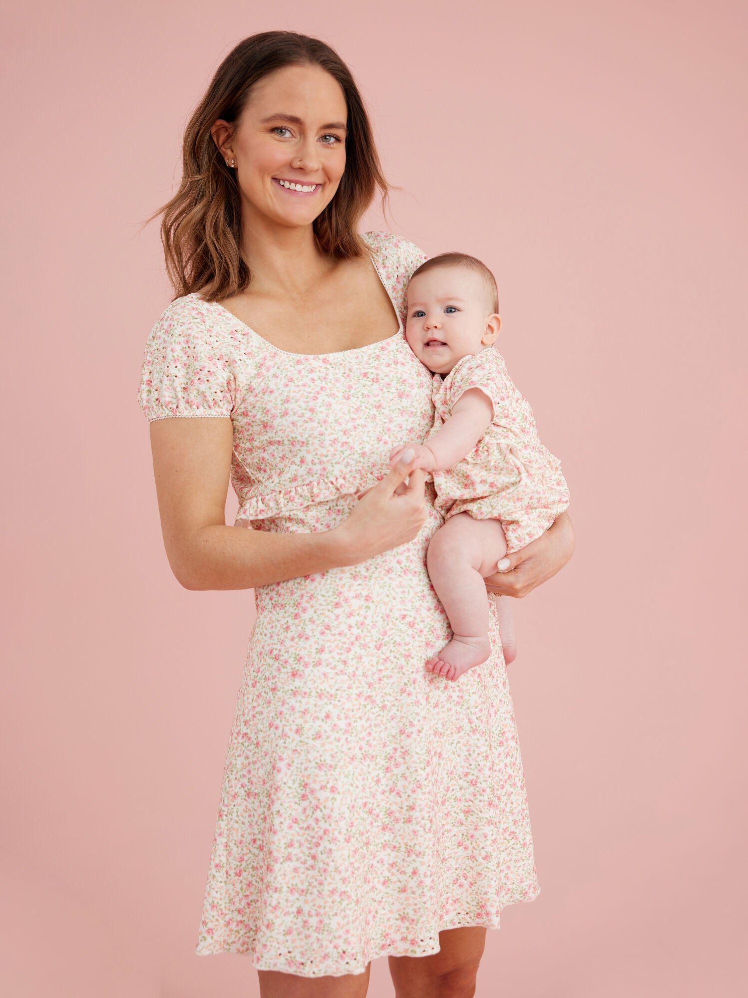  Emery Eyelet Floral Mama Dress