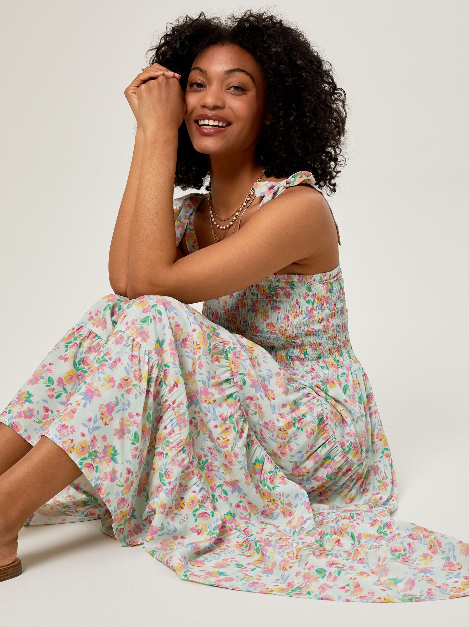  Peyton Floral Smocked Mama Dress