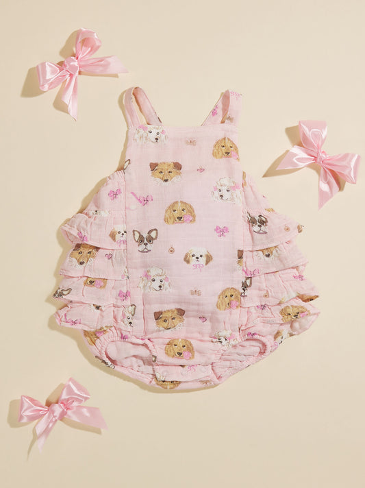  Puppy Pals Ruffle Sunsuit