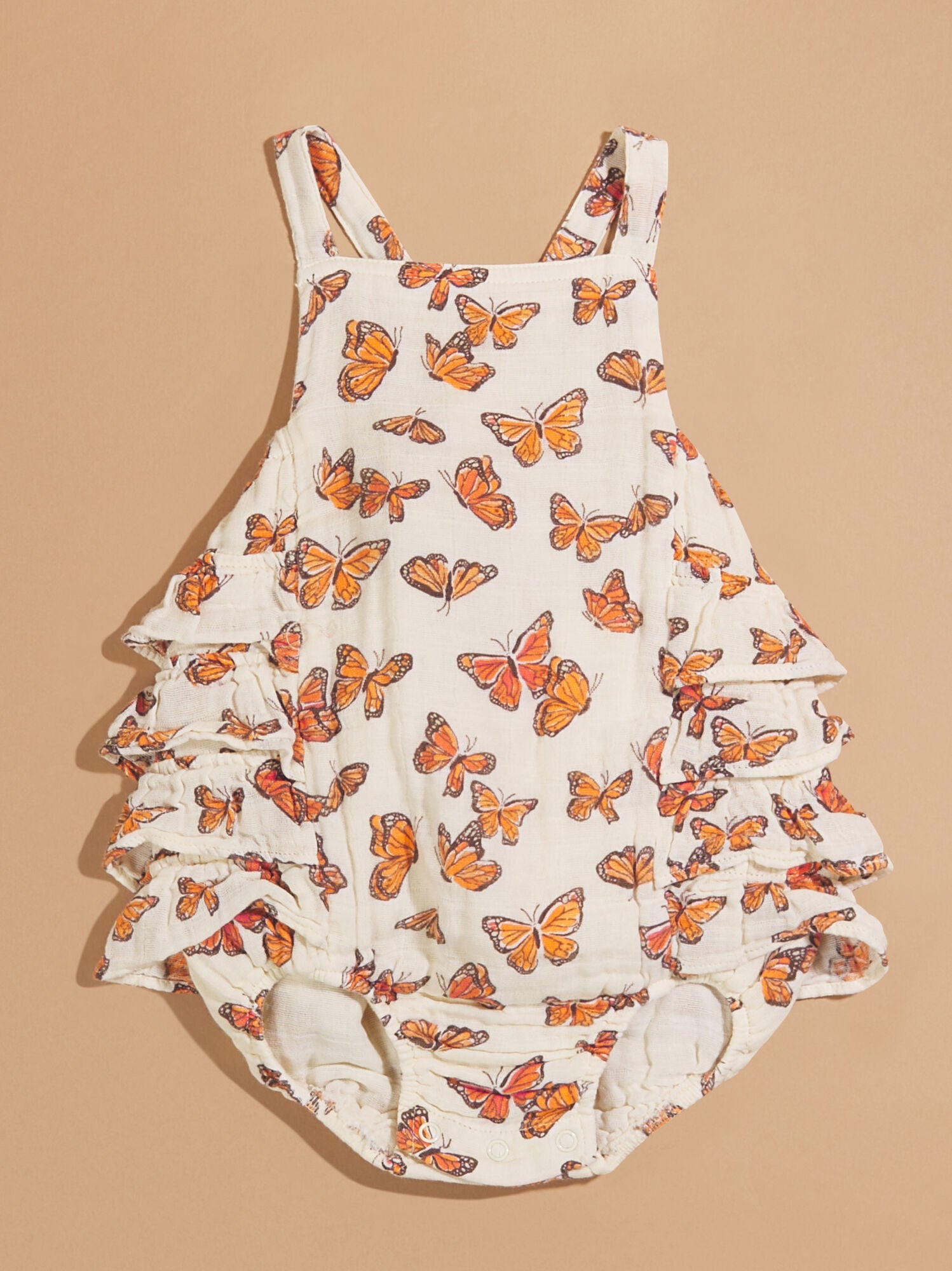  Monarch Butterfly Ruffle Sunsuit