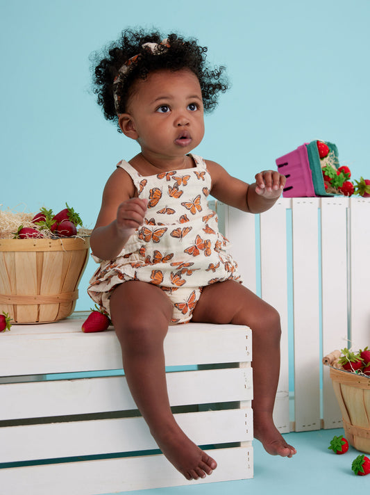  Monarch Butterfly Ruffle Sunsuit