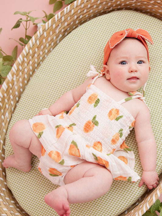  Sweet Peach Smocked Skirt Bubble