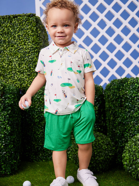  Golf Polo Top And Shorts Set
