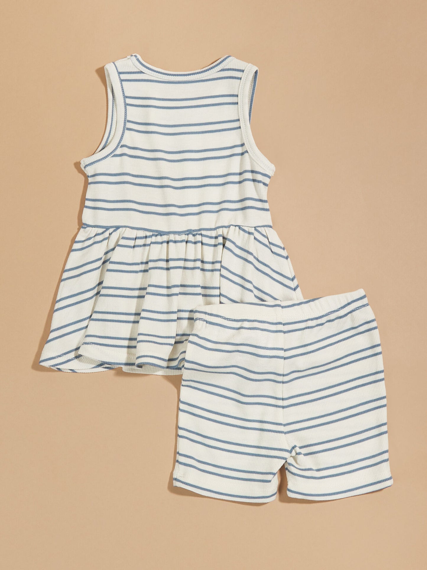  Blake Ribbed Striped Tank And Shorts Set