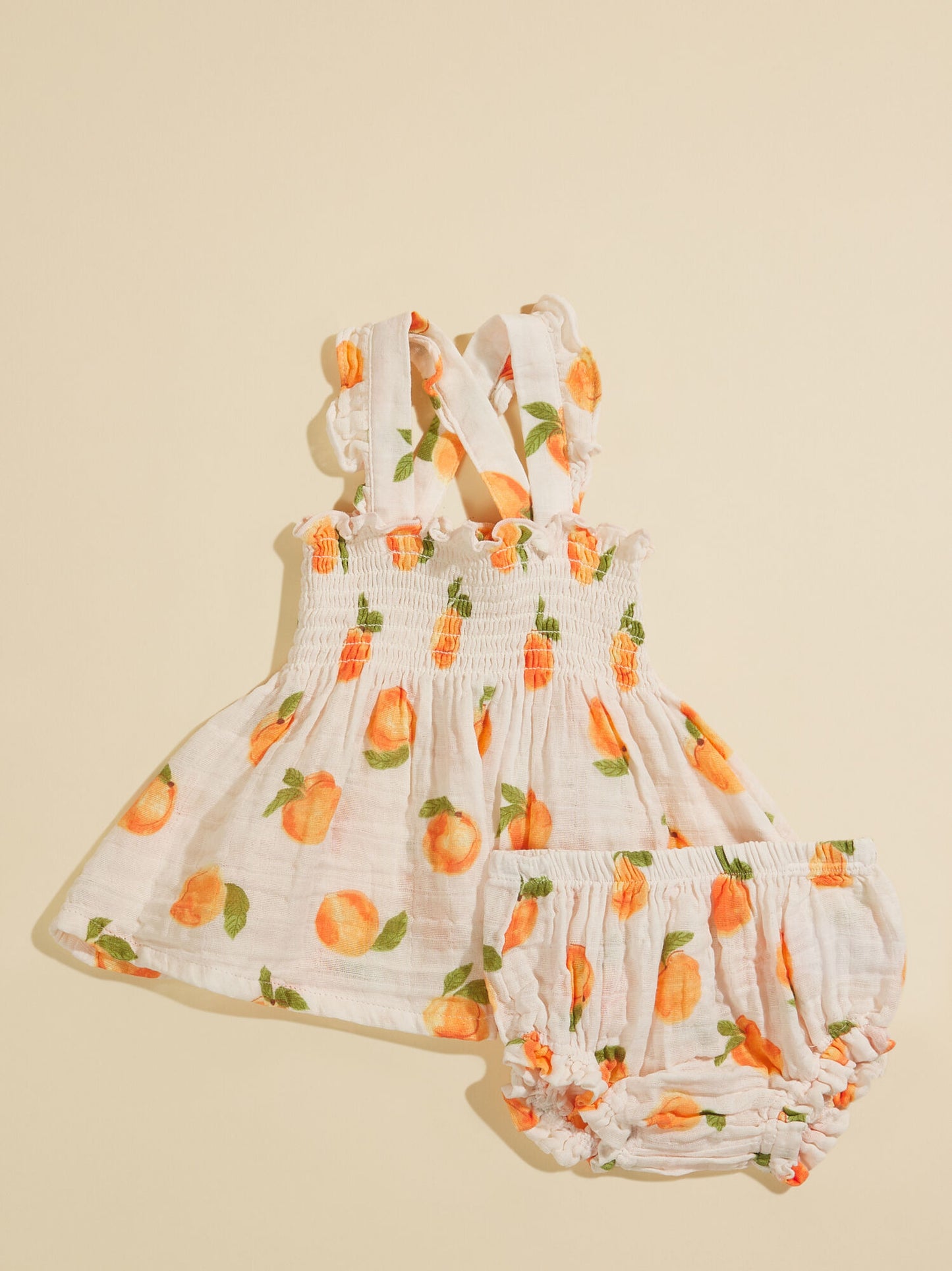  Sweet Peach Dress And Bloomer Set