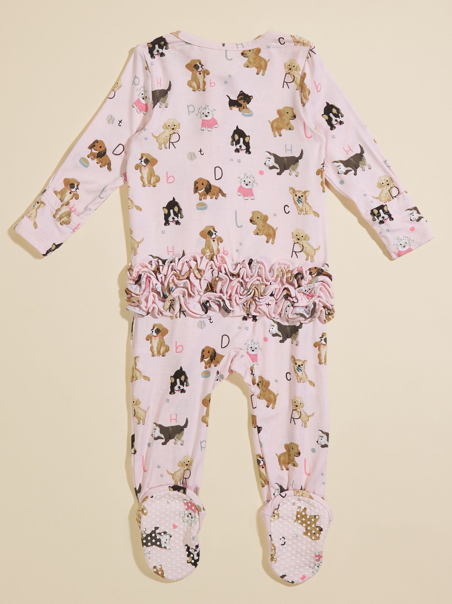  Alphabet Puppy Ruffle Footie