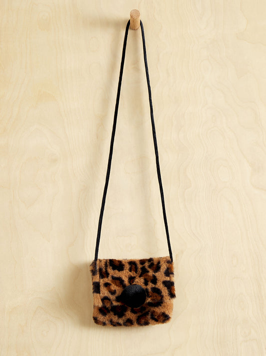 Leopard Fur Crossbody Purse