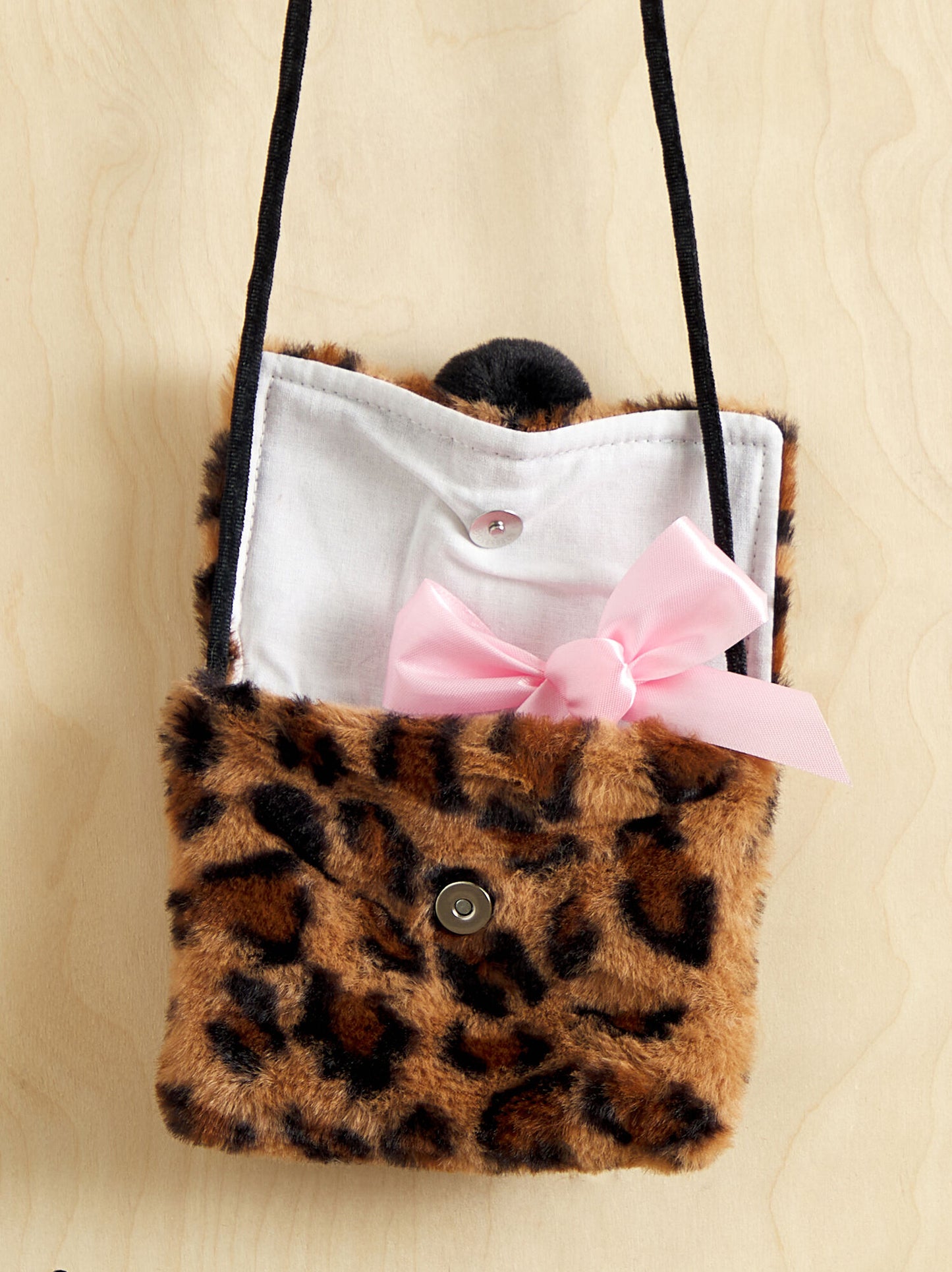  Leopard Fur Crossbody Purse