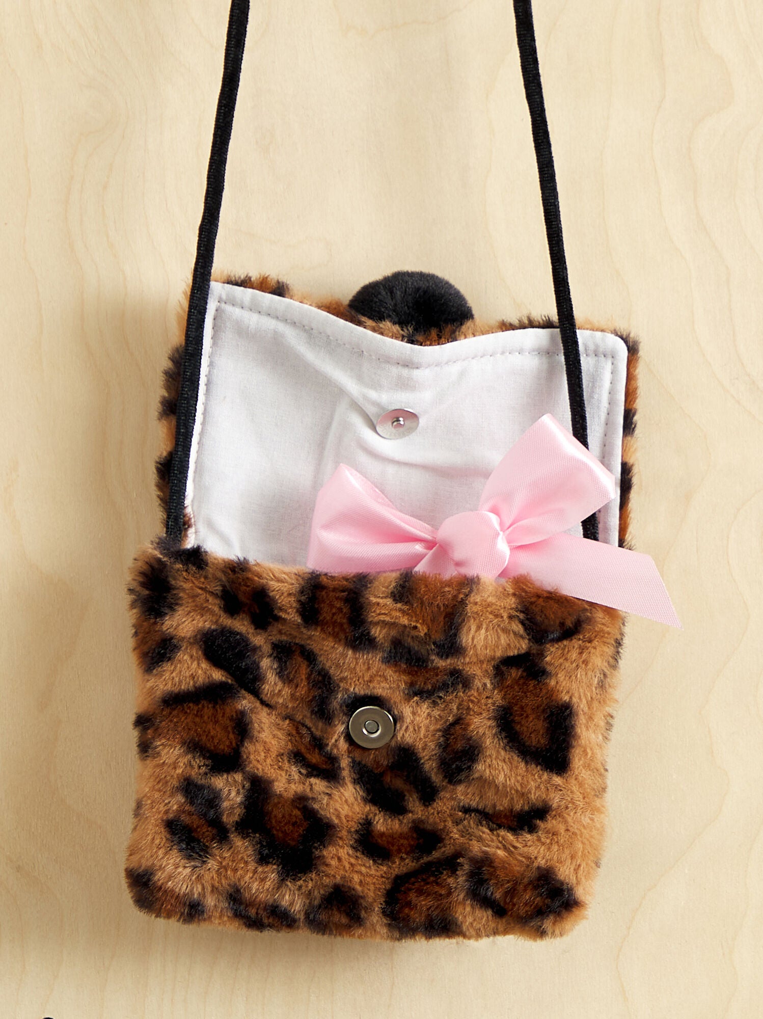  Leopard Fur Crossbody Purse