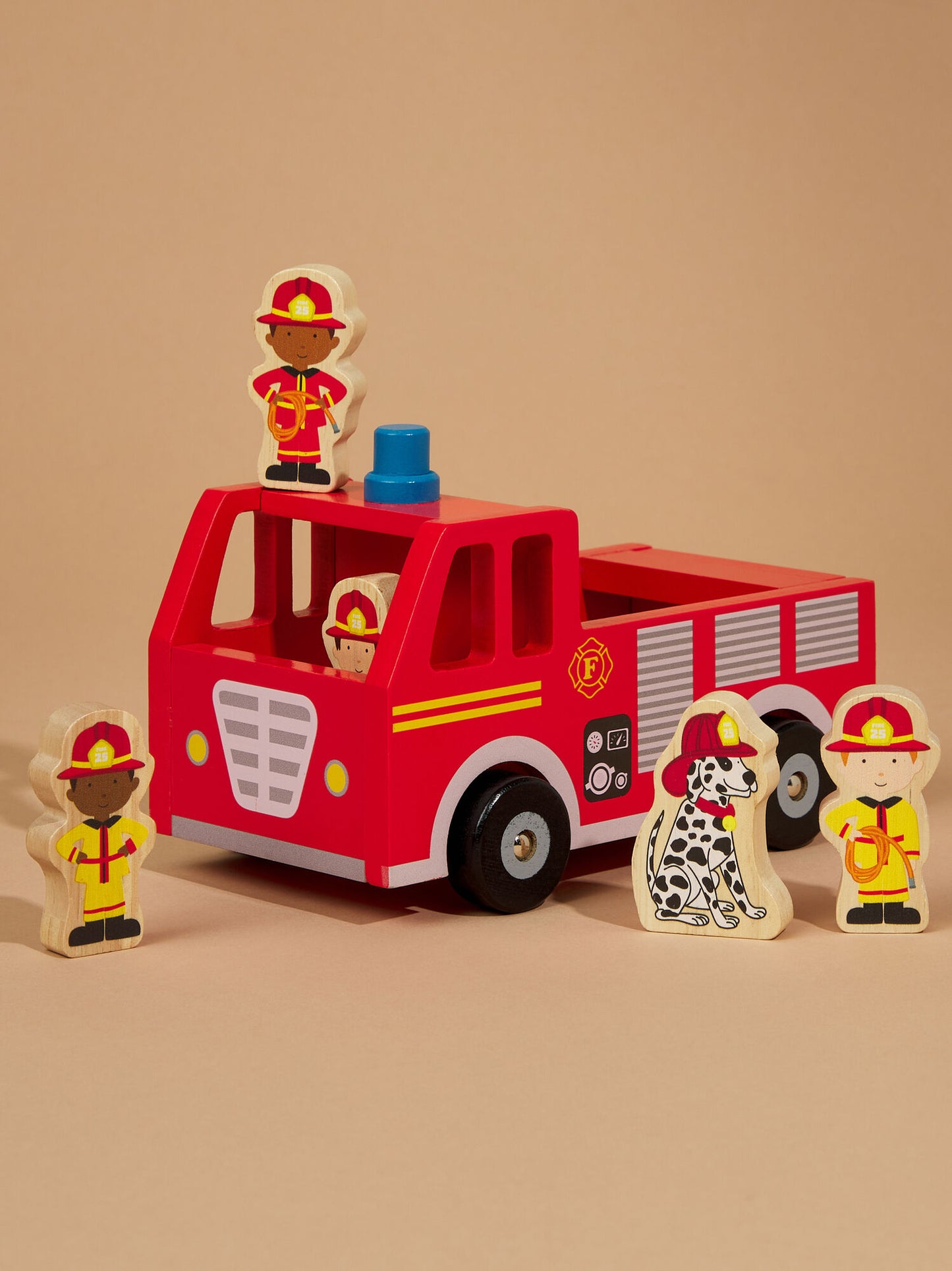  Firetruck Wood Set By MudPie
