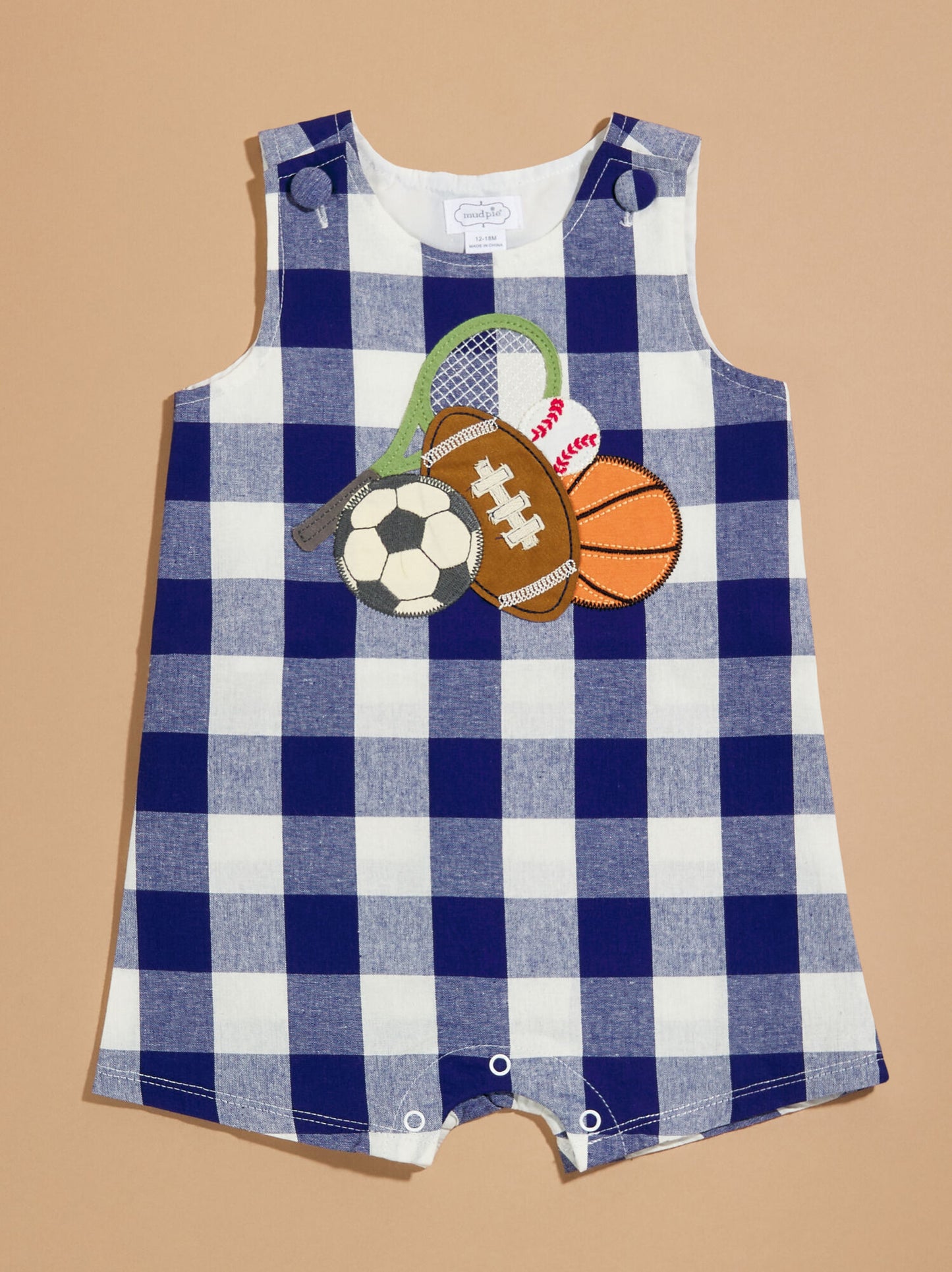  Brooks Gingham Romper By MudPie
