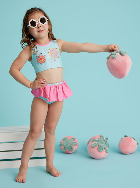  Tiffany Turtle Ruffle Swim Set By Mudpie