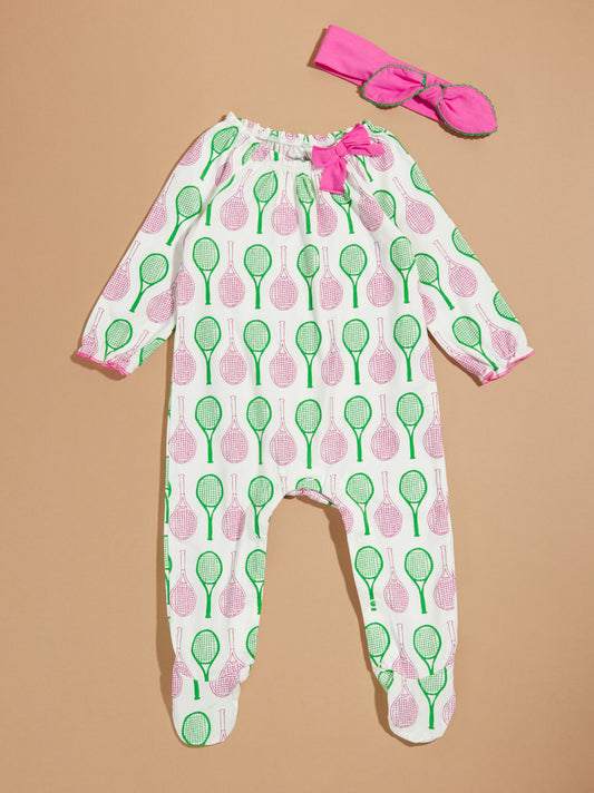  Lylah Tennis Footie And Headband Set By MudPie