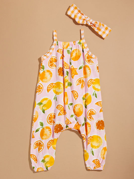  Oakley Oranges Jumpsuit And Headband Set By MudPie