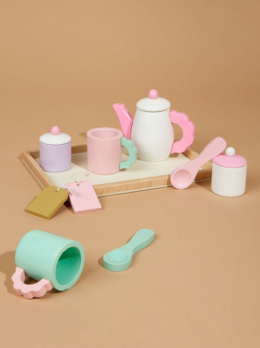  Wood Tea Party Set By MudPie