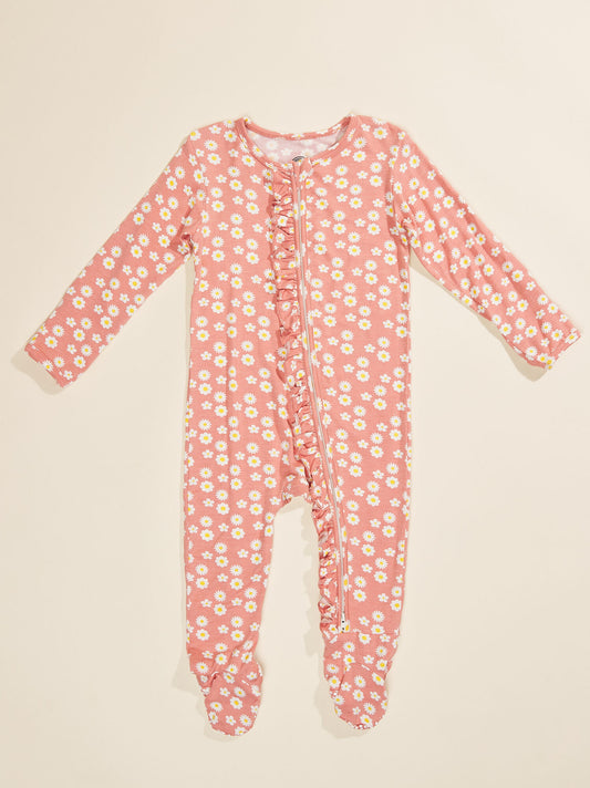  Rose Daisy Ruffle Footed Sleeper