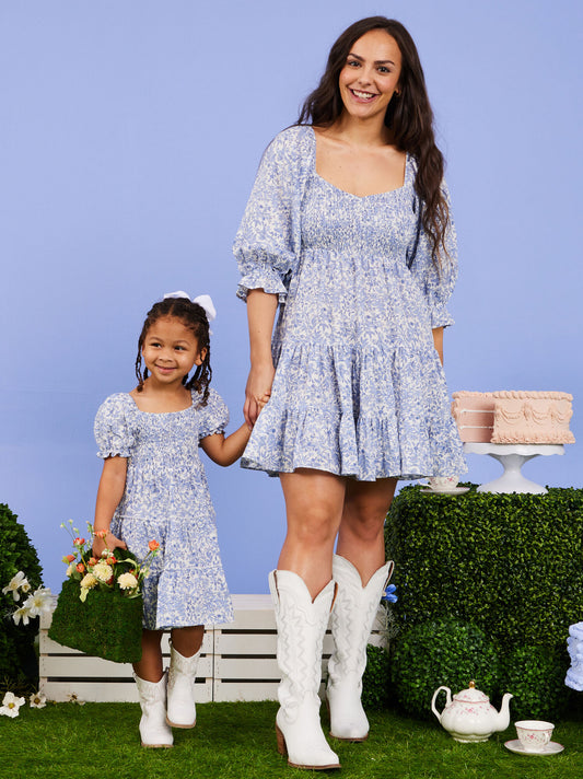  Evelyn Floral Toddler Dress
