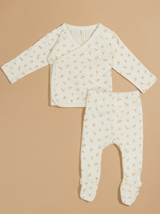  Polly Pointelle Top And Footie Pants Set By Quincy Mae