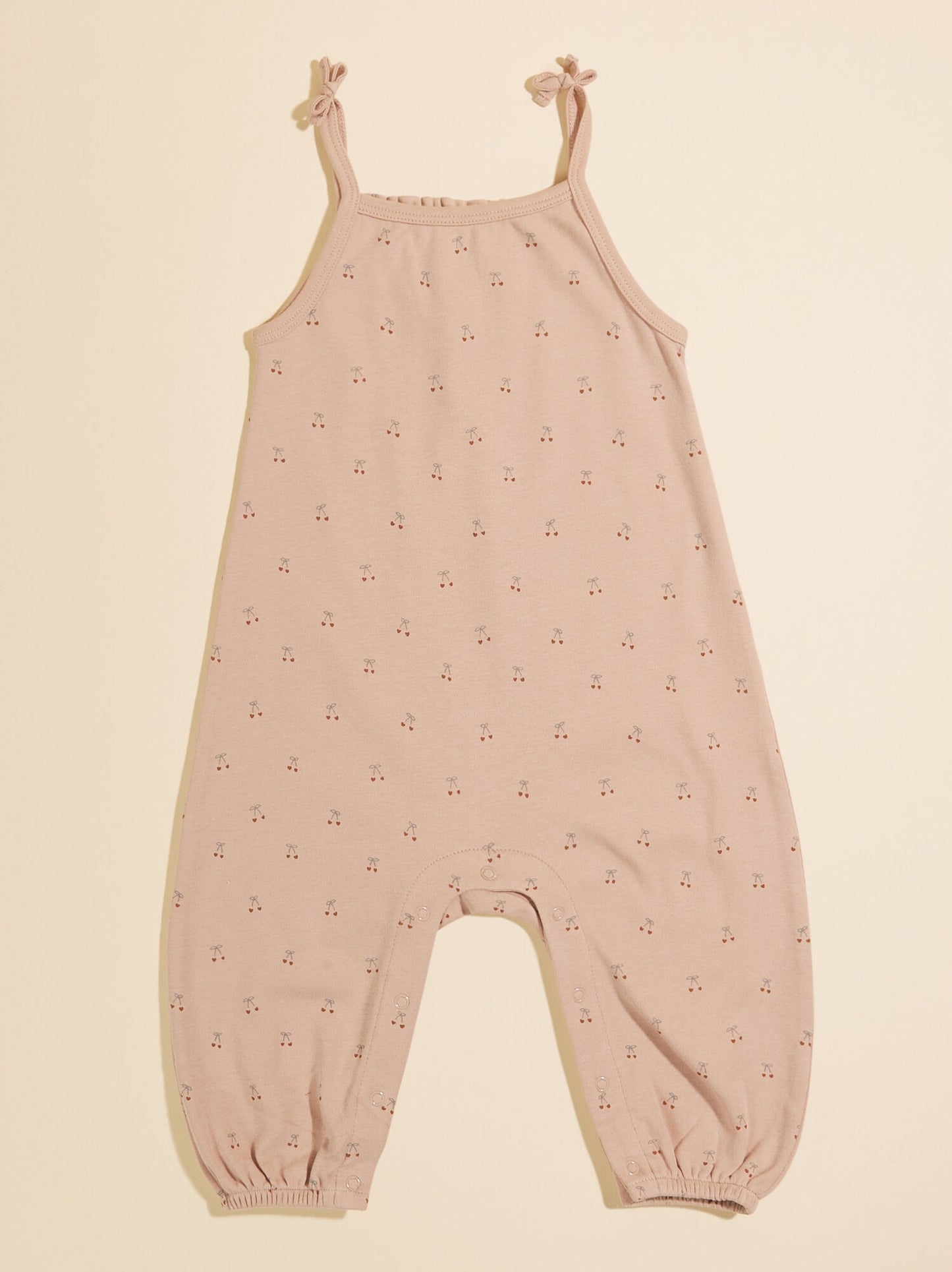  Cherry Smocked Jumpsuit By Quincy Mae