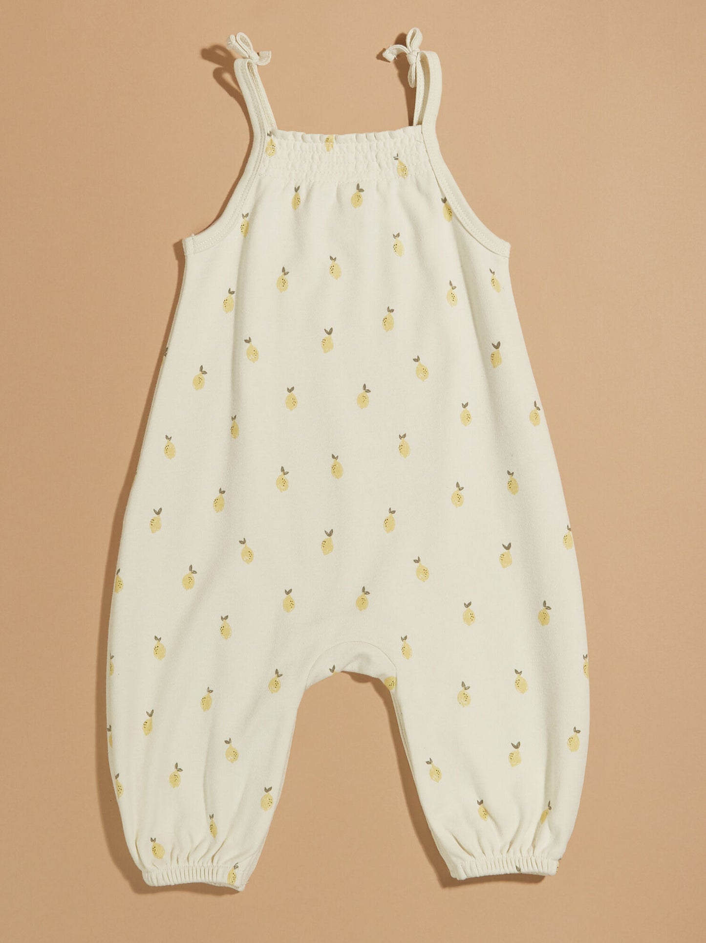  Lemon Smocked Jumpsuit By Quincy Mae