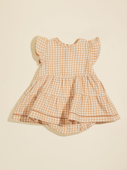  Sadie Gingham Dress And Bloomer Set By Quincy Mae