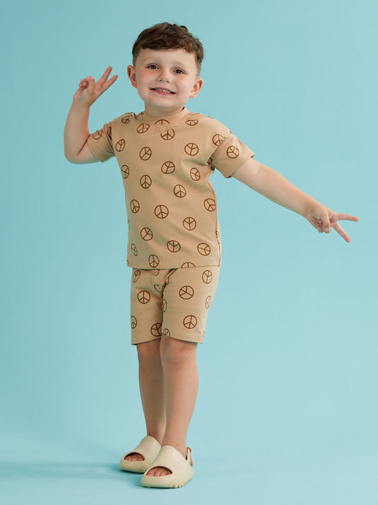  Peace Tee And Shorts Set