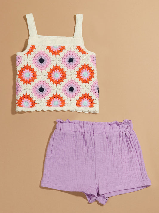  Clara Crochet Tank And Shorts Set