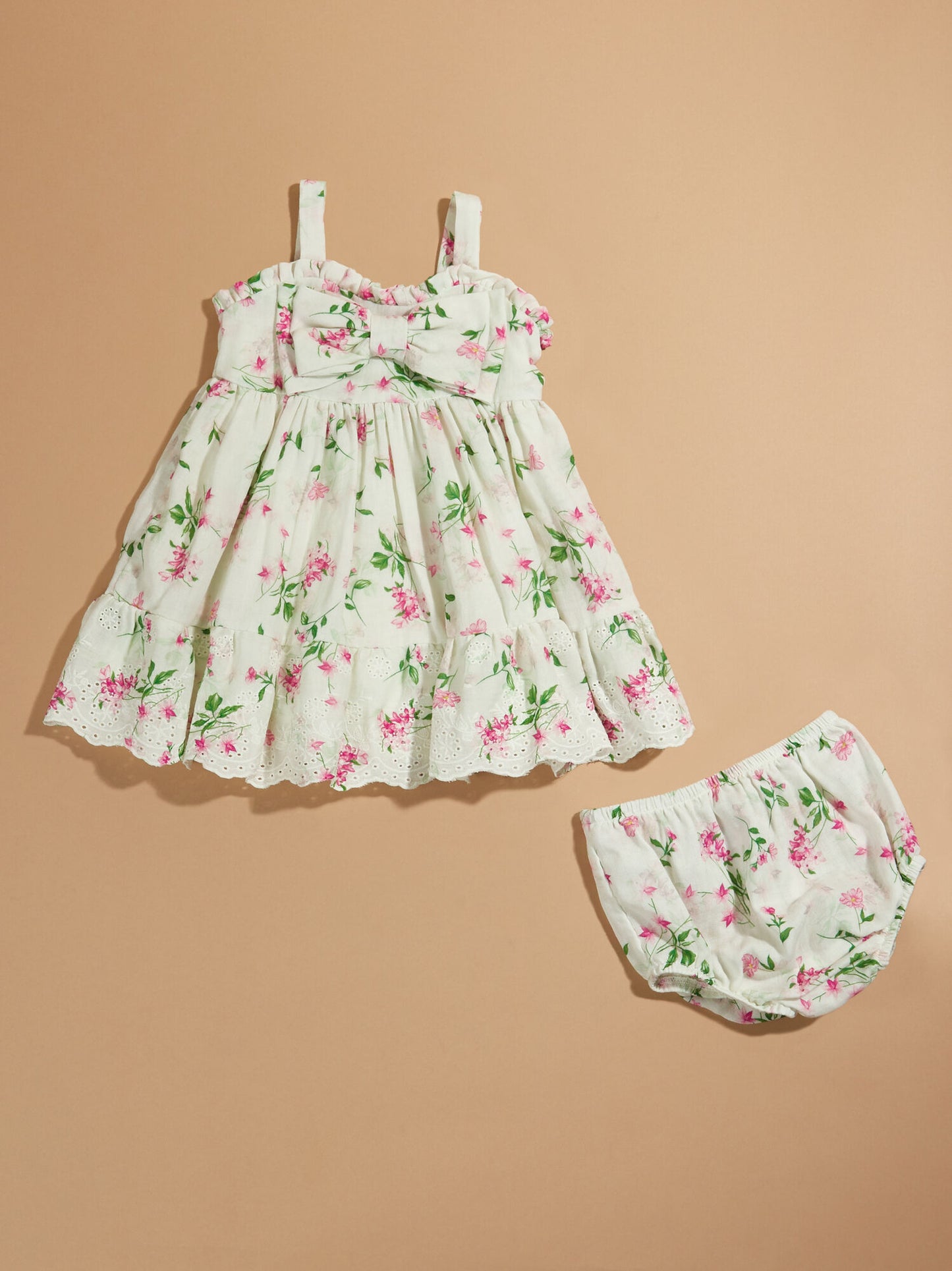  Luna Dainty Floral Dress And Bloomer Set