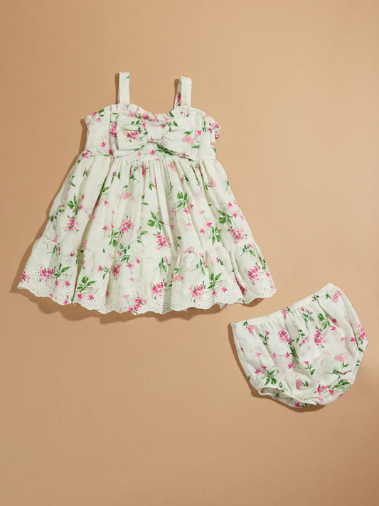  Luna Dainty Floral Dress And Bloomer Set