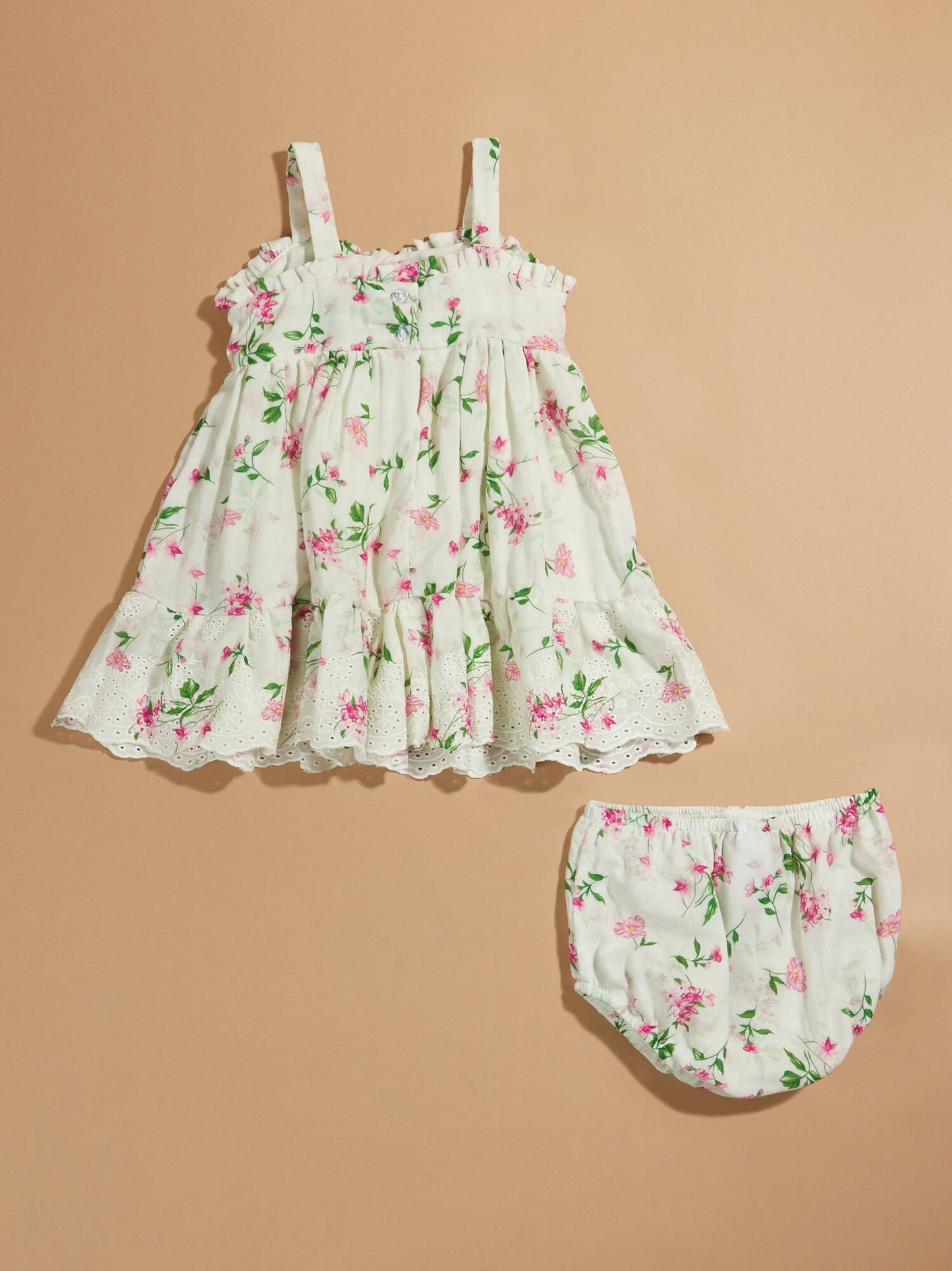  Luna Dainty Floral Dress And Bloomer Set
