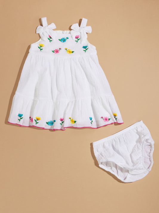  Laurie Flower Dress And Bloomer Set