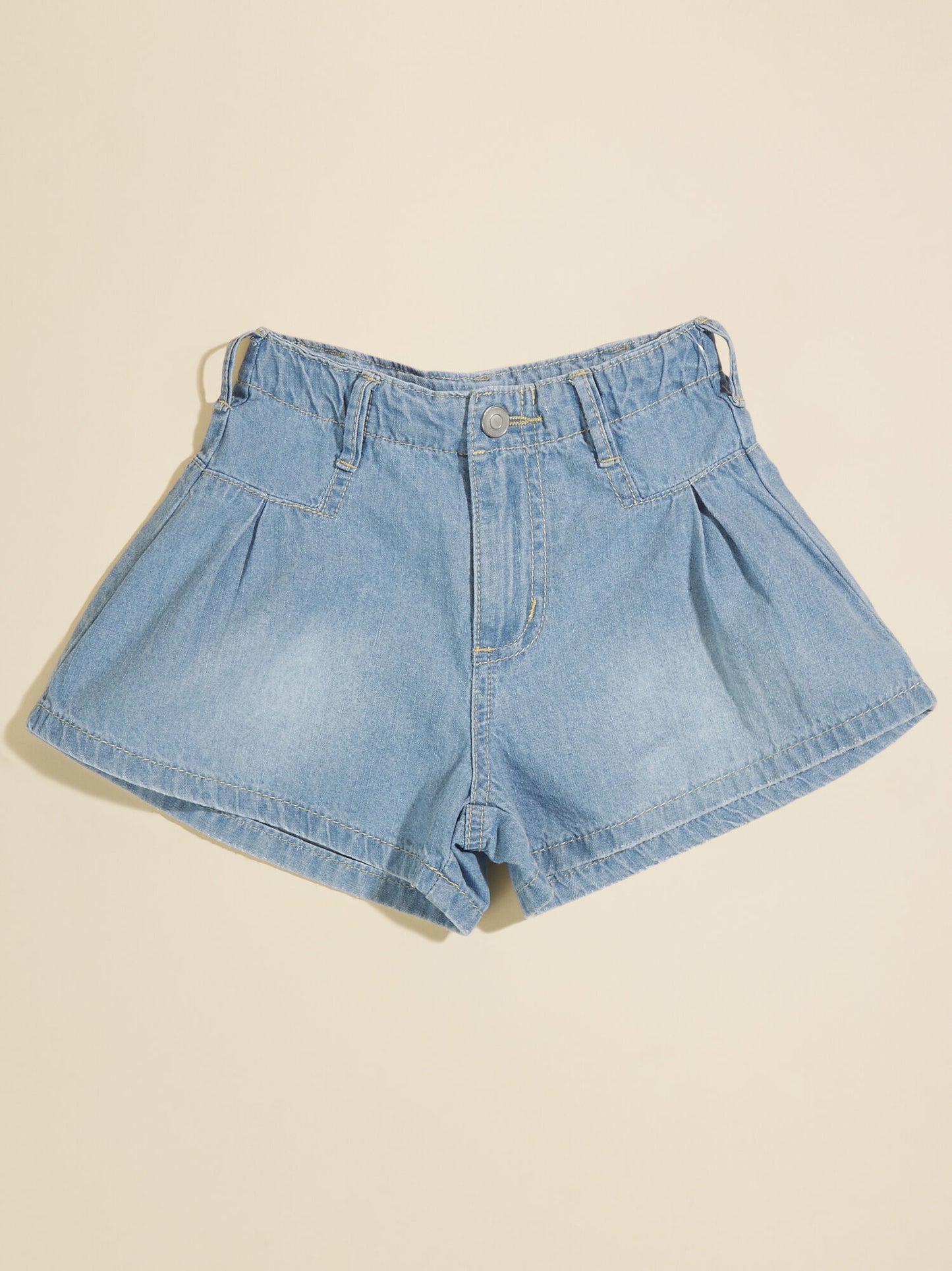  Kaylee Pleated Denim Shorts